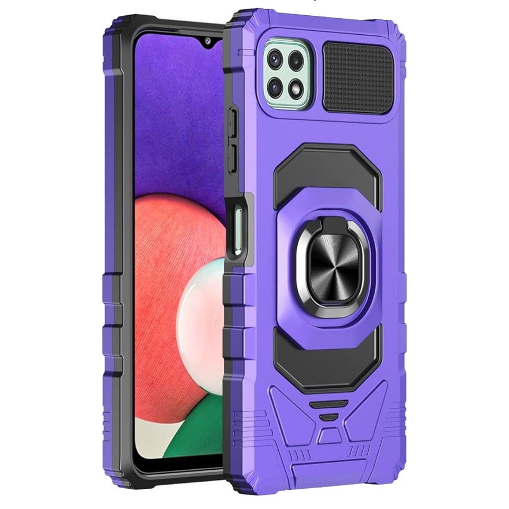 Purple Shockproof Phone Case with Ring Holder